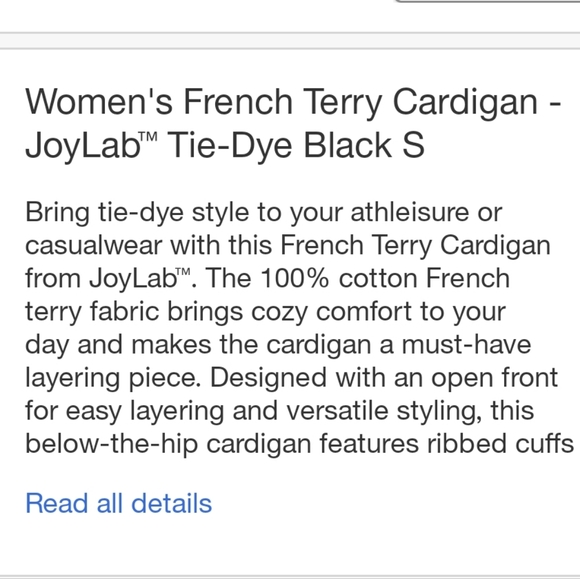 NWT JoyLab Cardigan Athleisure Wear - Picture 3 of 5